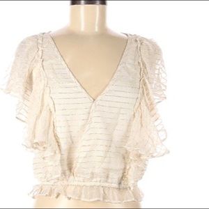 Amuse Society Gold Shimmer Crop Top